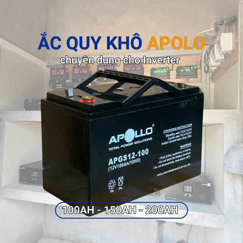 ACQUY KHÔ APOLLO 12V-150AH CHUYÊN DỤNG CHO INVERTER