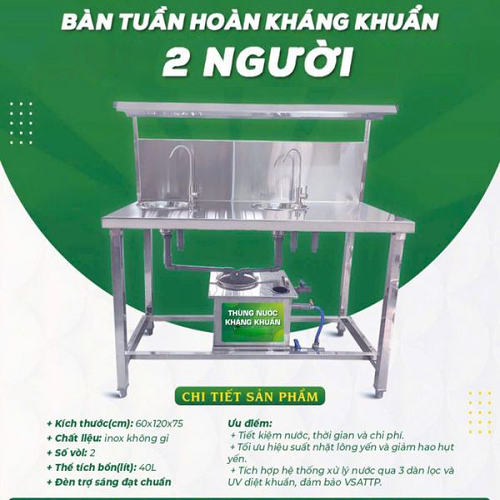 BÀN TINH CHẾ YẾN - BÀN TUẦN HOÀN KHÁNG KHUẨN 2 NGƯỜI