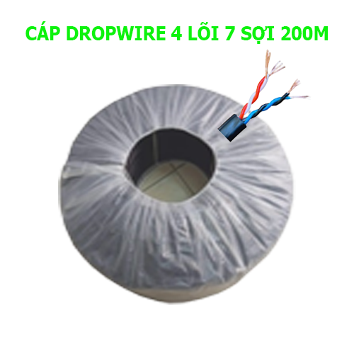 DÂY DROPWIRE 4 LÕI 7 SỢI 200M TRONG NHÀ