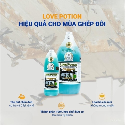 DUNG DỊCH LOVE POTION 2L - KÍCH THÍCH CHIM YẾN BẮT CẶP LÀM TỔ