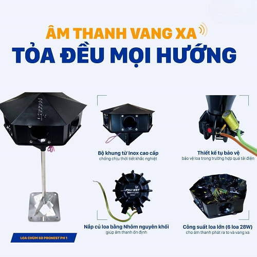 Loa phóng chùm lục giác ngoài trời PH-1 chuyên dụng nhà yến