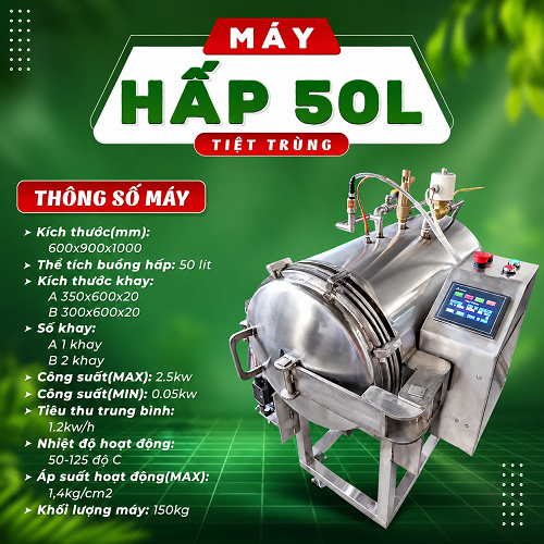 Máy hấp tiệt trùng hủ yến - 50L